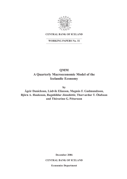 QMM A Quarterly Macroeconomic Model of the Icelandic Economy