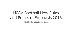 NCAA Football New Rules and Editorial Changes 2015