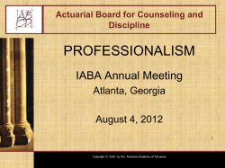 Business Ethics - International Association of Black Actuaries