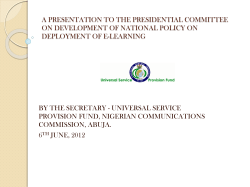 a presentation to the presidential committee on development