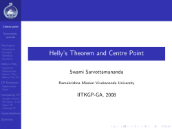 Helly`s Theorem and Centre Point - cs@rkmvu