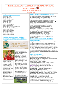 MacMillan Coffee morning and Open morning Friday 25 th