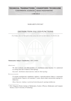 distribution-valued functions funkcje o wartościach dystrybucyjnych