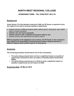 Screening Form - North West Regional College