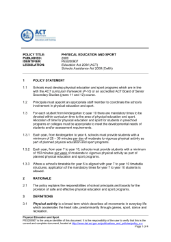 Health, Physical Education and Sport