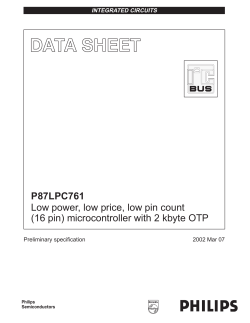 P87LPC761 Low power, low price, low pin count (16 pin