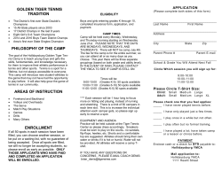 golden tiger tennis tradition philosophy of the camp areas of