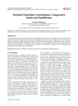 Matched Charitable Contributions: Comparative Statics and