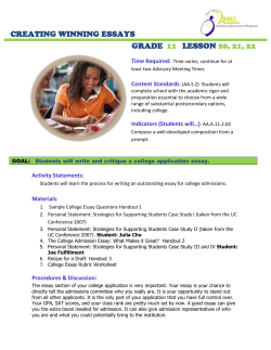 Creating Winning Essays