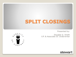 split closings - Stewart Title
