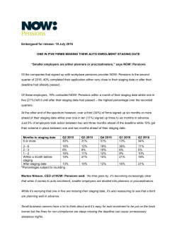 Embargoed for release: 18 July 2016 ONE IN FIVE FIRMS MISSING