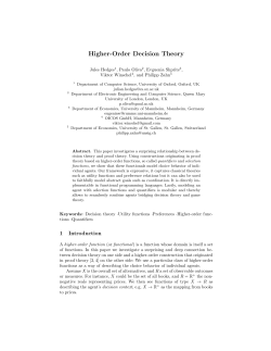 Higher-Order Decision Theory - Department of Computer Science