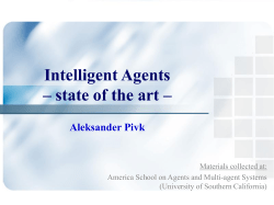 Agents&ndash; theory and practice - Department of Intelligent Systems