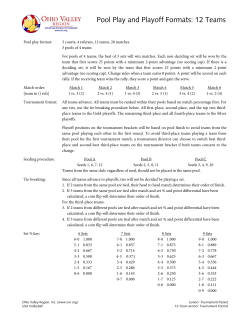 Pool Play and Playoff Formats: 12 Teams
