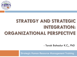 Strategy and Strategic Integration: organizational perspective