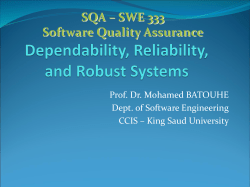 Dependability, Reliability, and Robust Systems