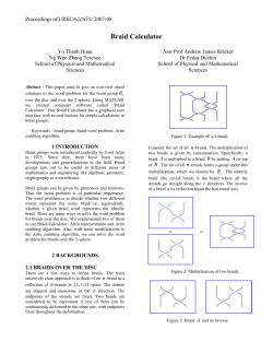 braid calculator - School of Physical and Mathematical Sciences