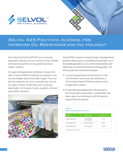 Selvol 425 Polyvinyl Alcohol for Improved Oil Resistance and Ink
