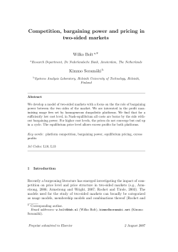 Competition, bargaining power and pricing in two