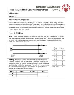 Soccer- Individual Skills Competition Score Sheet Event 1