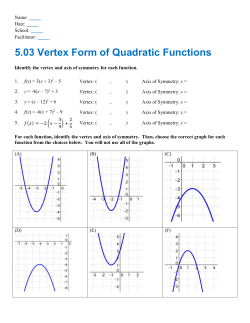 5.03 Vertex Form of Quadratic Functions