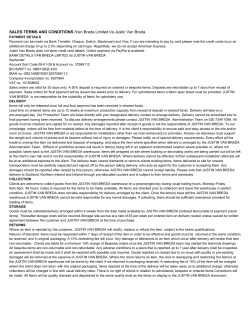 SALES TERMS AND CONDITIONS /Van Breda Limited t/a Justin