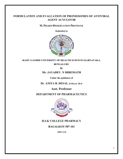 FORMULATION AND EVALUATION OF PRONIOSOMES OF