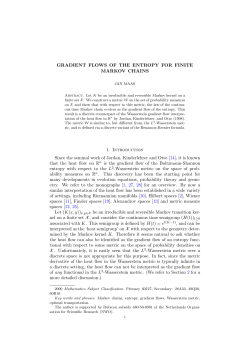 GRADIENT FLOWS OF THE ENTROPY FOR FINITE