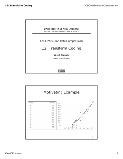 12: Transform Coding Motivating Example
