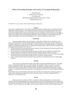 Effect of Learning Strategies and Anxiety of Learning Mathematics