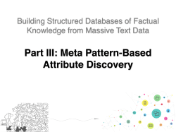 Part III: Meta Pattern-Based Attribute Discovery