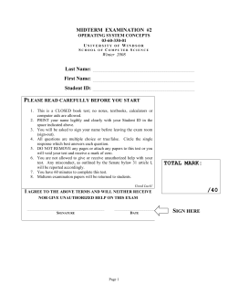 midterm examination #1 - School of Computer Science