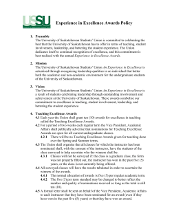Experience in Excellence Awards Policy