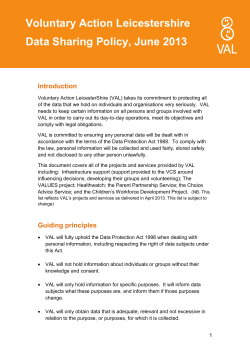 Data Sharing Policy - Voluntary Action LeicesterShire