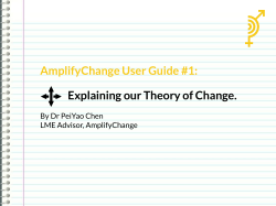 AmplifyChange User Guide #1: Explaining our Theory of Change.