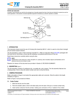 Instruction Sheet Crimping Die Assembly 58212-1