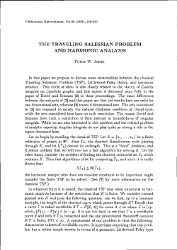 THE TRAVELING SALESMAN PROBLEM AND HARMONIC