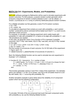 MATH 218 Ch1: Experiments, Models, and Probabilities