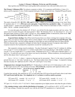 Lecture 3: Prisoner`s Dilemma, Tit-for