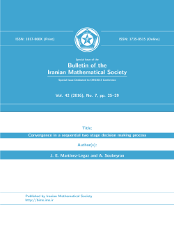 - Bulletin of the Iranian Mathematical Society