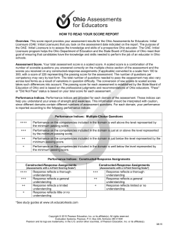 how to read your score report - Ohio Assessments for Educators