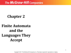 Chapter 2 Finite Automata and the Languages They Accept