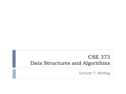 CSE 373: Data Structures and Algorithms