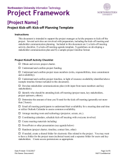 Kick-off Planning Template - Northwestern University Information