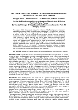 INFLUENCE OF PLAYING SURFACE ON KNEE LOADS DURING