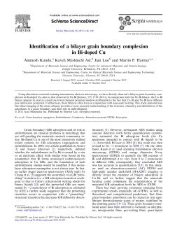 Identification of a bilayer grain boundary complexion in Bi