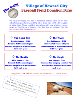 Ballfield Donation Form - Village of Howard City