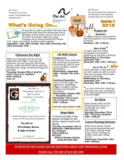 Future Planning Seminars Bingo Night A chance to play a few