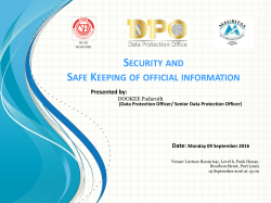 Security and Safe Keeping of official information