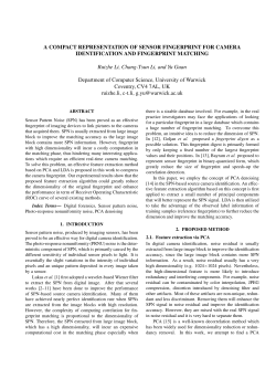A COMPACT REPRESENTATION OF SENSOR FINGERPRINT FOR